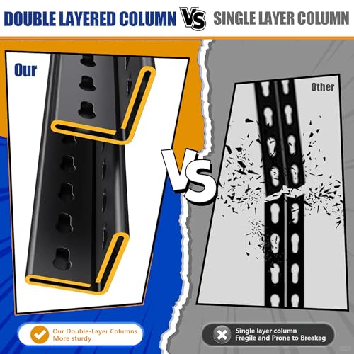 Garage Shelving,Heavy Duty Shelving with Double-Layer Columns 78H×36W×16D - view 3