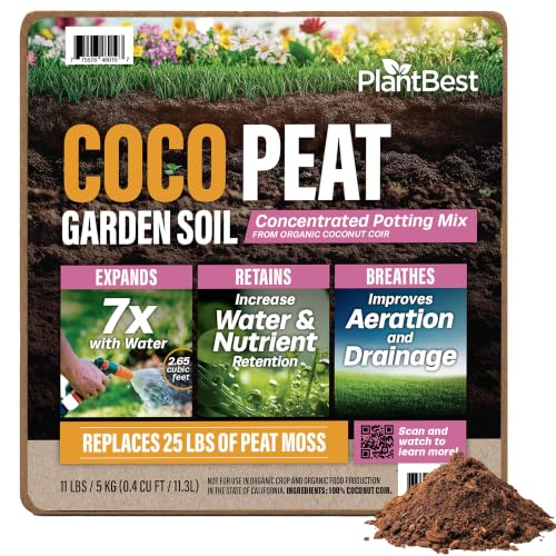 Coco Peat Garden Soil, Concentrated Peat-Free Potting Mix