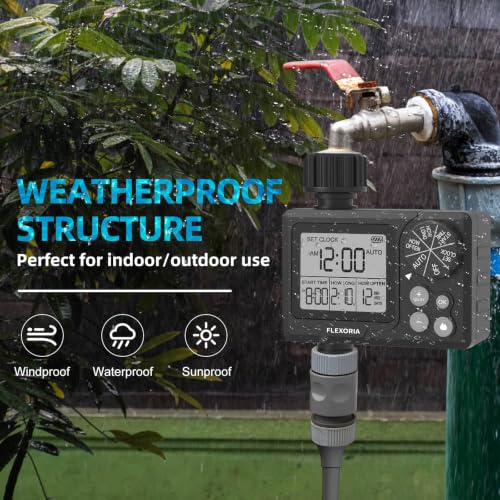 Digital Programmable Water Timer, Garden Hose Sprinkler Timer for Irrigation and Watering Systems, 1 Outlet - view 5