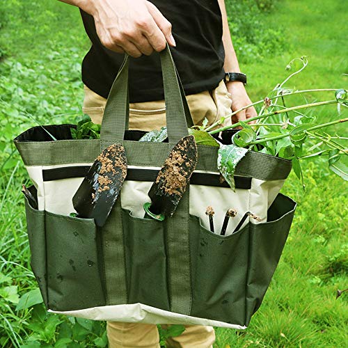 Gardening Tote Bag Garden Tool Bag with 9 Pockets Garden Tote Organizer Bag Gardening Tool Kit Holder Oxford Bag Gardening Tools Storage Organizer Tote Bag for Outdoor Garden Lawn Yard - view 6