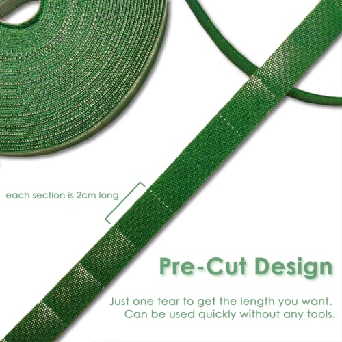 Garden Tie Green Strap Plant Supports Gentle on Plants Pre-Cut Design Tearable Reusable Sturdy Multi-Purpose for Home Garden Balcony Office (32.8ft × 0.6 inch, Green) - view 2