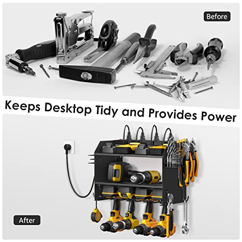 Wall Mount Modular Tool Charging Organizer, Black, 1 Pack, 3 Tier. - view 4