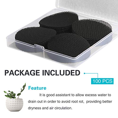 Plant Mesh Drainage Screens - 100PCS 2-Inch Reusable Grid Mats, Keep Soil in Pots for Succulents, Bonsai, Indoor Plants & Repotting - view 2