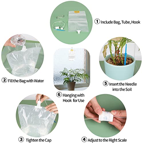 4Pcs Self Watering System for Plants While Away on Vacation, Plant IV Water Bag, Indoor Plant Watering System Device, 30 Days Automatic Plant Waterer Drip Irrigation Kit for Potted Plants - view 6