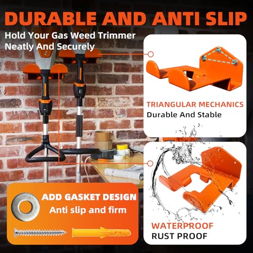 Weedeater Hanger, 2 Pack Weed Eater Hanger for Wall, Weed Wacker Holder - view 5