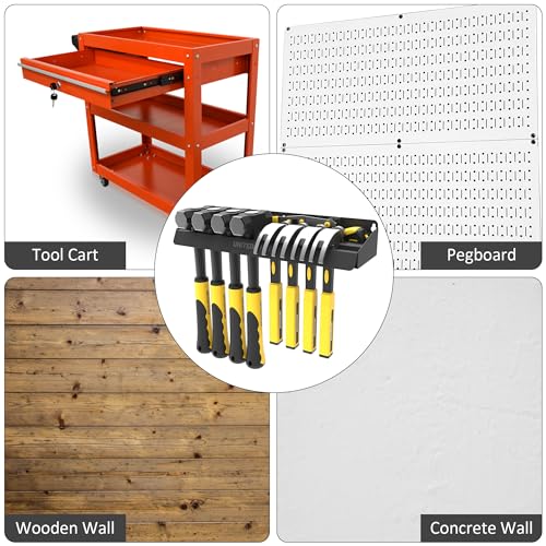 Hammer Holder, Wall Mount Storage Rack Organizer for Workshop, Shed, Garage, Home, Fit Most of Hammer or Small Tools - view 6