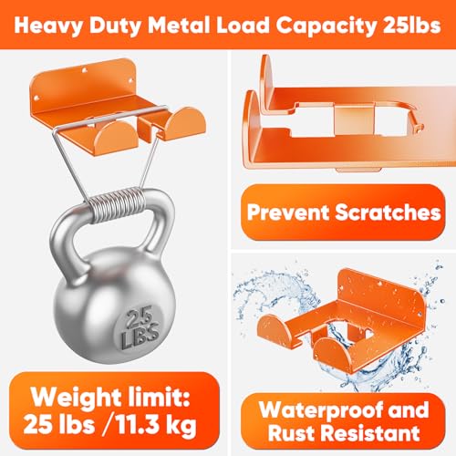 Weedeater Hanger, 2 Pack Garage Organize Grass String Trimmer Rack, Heavy Duty Metal Weed Eater Holder Wall Mount Save Space, Garden Tool Storage Rack Loads 25lbs, Weed Wacker Hooks for Garage - view 3