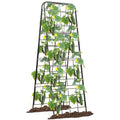 Heavy Duty 50"x17" Adjustable A-Frame Trellis for Climbing Plants – Rust-Proof Metal Garden Trellis with Dense Grid Design, Perfect for Raised Beds, Tomatoes, Cucumbers & Outdoor Vines (Black, 1 Pcs)