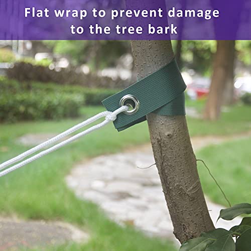 Heavy Duty Steel Tree Stake Kits,Tree Staking and Supports Kits for Young Trees Against Bad Weather, Include 3 PCS Tree Straps for Staking, 3 PCS 11.8 Inch Tree Stakes and 31.2 Feet Rope for Anchoring - view 4