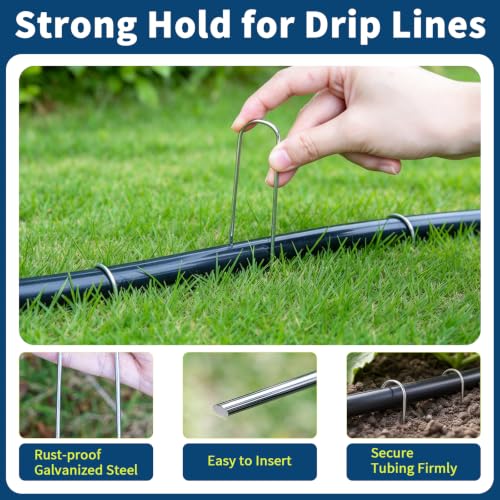 200 Pack 4 Inch Garden Stakes Galvanized Drip Irrigation Stakes - view 3