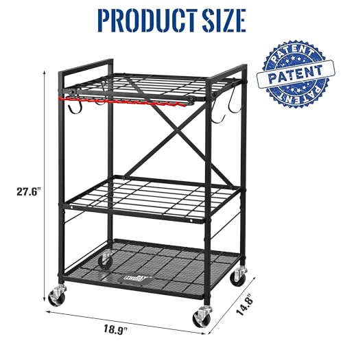 Rolling Garden Tool Organizer for Garage and Yard Tools - view 6