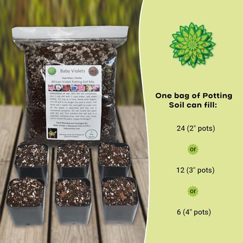 African Violet Plant Potting Soil Mix Peat Moss & Perlite (½ Gallon / 2 quarts) (Pack of 2) - view 4