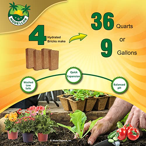Coco Coir Bricks, 4-Pack (5 lb) – Premium Super Washed, Yields 9 Gallons (36 Quarts), Organic, pH-Balanced Growing Medium for Seed Starting & Gardening - view 5