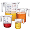 Melissa - Plastic Measuring Cups (4-Piece Set), Food-Grade Measuring Jugs, 1/2/4/8-Cup Capacity, Unbreakable, Stackable, Dishwasher-Safe, Great for Oil, Vinegar, Flour, and More
