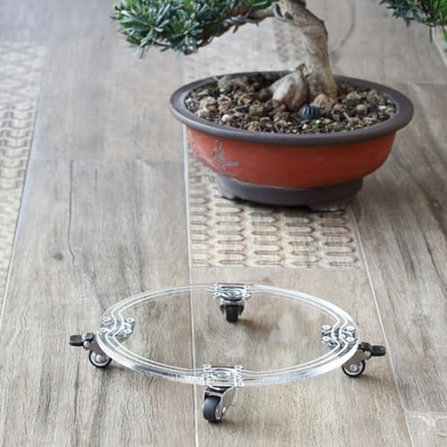 Acrylic Plant Pot Support Tray with Wheels for Moving Containers - view 6
