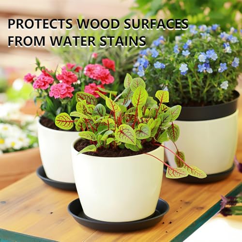 9 Pack Black Plant Pot Saucers, 8 10 12 Inch Heavy Duty PP Trays - view 6
