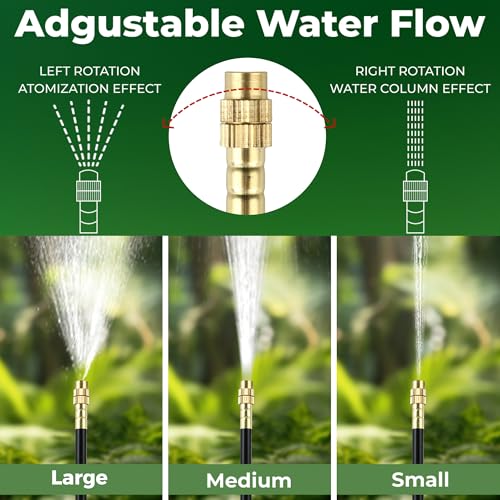 50FT Drip Irrigation System for Starter: Small Garden Quick Connect 1/4" PE Water Tubing Automatic 11Pcs Sprinkler Kit Adjustable Misting Part Watering Hose Outdoor Raised Bed Plants Flower Greenhouse - view 5