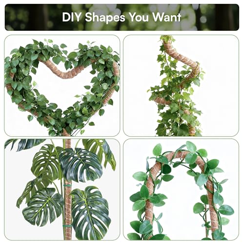 2 Pack 48'' Bendable Moss Pole Monstera Plant Support for Indoor Climbing Plants, Tall Plant Stick Support Stake for Potted Plants, Pothos, Philodendron - view 7