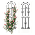 2 Pack 86.6" x19.7 Metal Gardon Trellis for Climbing Plants Outdoor, Black