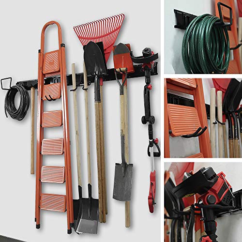 Garage Tool Storage Rack, Wall Mounted Garden Tool Organizer - view 7