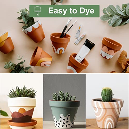 4 Inch Terracotta Pots with Saucer - 6 Pack Small Clay Plant Pots with Drainage Holes, Flower Pots with Tray, Terra Cotta Pots for Indoor Outdoor Plants, Crafts, Wedding Favor - view 4