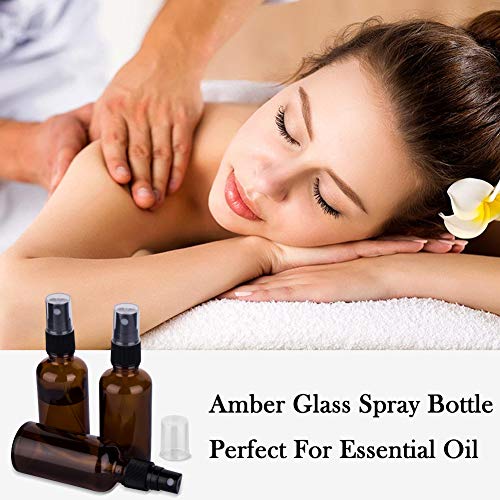 2oz Amber Glass Spray Bottles for Essential Oils, Set of 3 - view 6