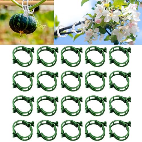 Plant Support Clips Reusable Garden Clips, Secured Plastic Plant Clips, Tomato Support Clips for String Trellis for Climbing Plants Outdoor Indoor Plant Flowers Stem Vine Fixing Clips (300, Green)