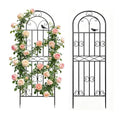 2 Pack 47.2"x19.7" Metal Gardon Trellis for Climbing Plants Outdoor, Black