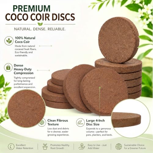 12pcs Large Coco Coir Pellet 100mm Seed Soil Pod Discs for Planting - view 4