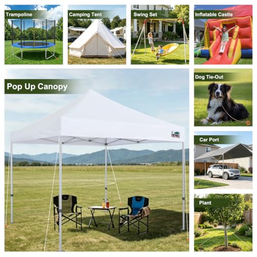USA 4-Pack Screw in Ground Anchors,Detachable Spiral Tent Stakes,Heavy Duty Rust Proof Metal Trampoline Anchors with Drill Bit Adapter&T-Handle Tool for Canopy,Tent,Trampoline,Swing Set(Orange) - view 7