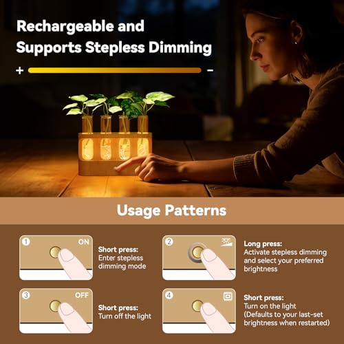 Rechargeable Plant Propagation Station, LED Hydroponic Terrarium - view 2