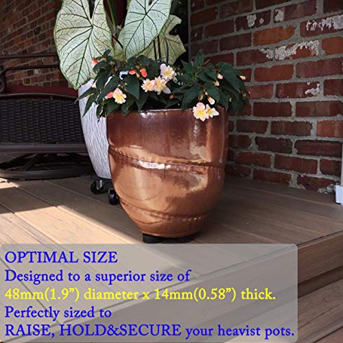 24 Pack Invisible Pot Feet with Enhanced Non-Slip Surface Grip Plant Pots and Flowers, Solid Rubber Pots Risers, Pot Lifters for Indoor or Outdoor Planters - view 4