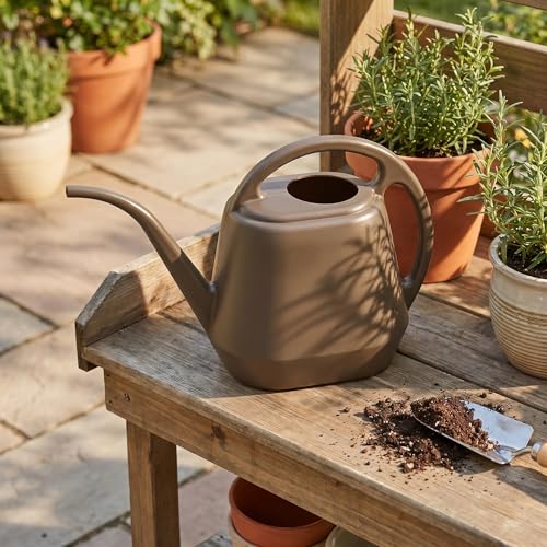 Plastic Watering Can, 1-Gallon, Deep Gray - view 4