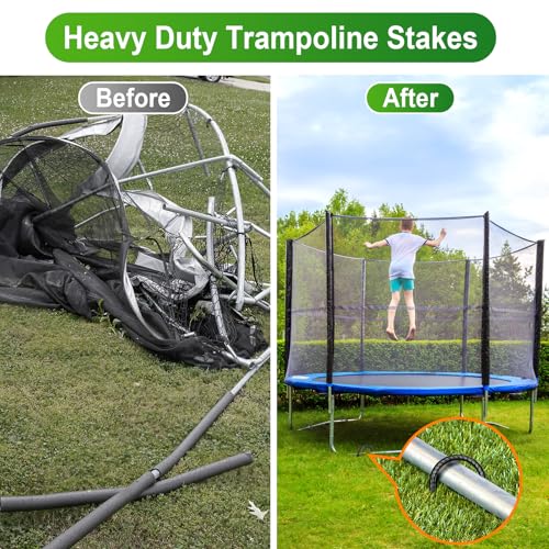Trampoline Stakes Anchors High Wind 12''Ground Anchor Tent Stakes Heavy Duty, U Rebar Stakes Trampoline Accessories - view 5