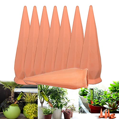 Plant Watering Stakes, 8pcs Terracotta Self Watering Spikes Plant Watering Devices for Wine Bottles Vacation Automatic Plant Waterers for Indoor & Outdoor Plants