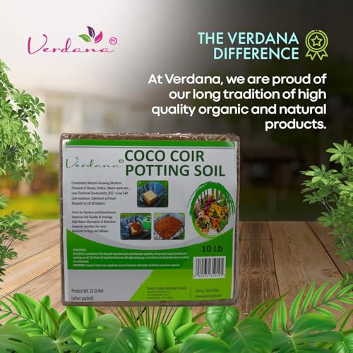 Coco Coir Potting Soil Brick - 10 lb Compressed Coconut Coir Block, Expands to 72 Quarts / 18 Gallons, Peat Moss Alternative for Seed Starting, Raised Beds, Potting Mix & Houseplants - view 6