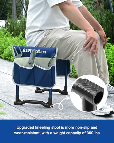Garden Kneeler and Seat Heavy Duty, 7-Piece Foldable Gardening Bench & Stool Set with 3 Aluminum Tools, 2 Secure Tool Pouches and Double-Layer Tote Bag, Gift for Seniors - view 4