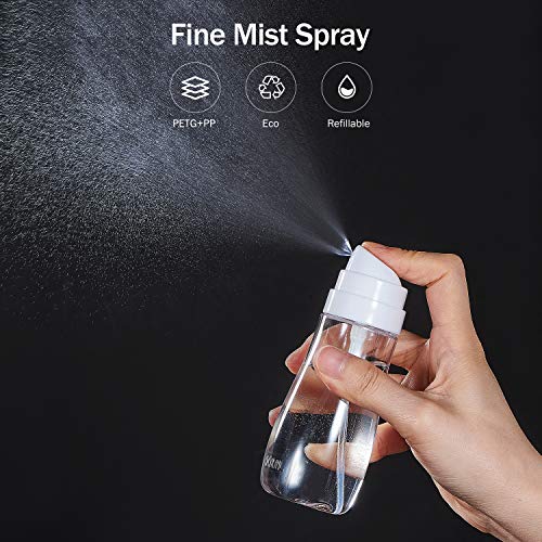 Small Spray Bottle with Fine Mist, 2 Pack 3.4oz/100ml TSA Approved Travel Size, Refillable Empty Mister Spray Bottles for Hair, Face, Plants, Cleaning, Cosmetics & Essential Oils - view 2