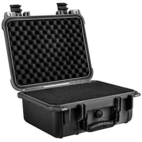 13" Protective Hard Camera Case, IP67 Waterproof & Shockproof for Gear, Audio & Video Equipment, Drones, and Tools with Customizable Foam, TSA Approved, 13.37 Inch x 11.62 Inch x 6 Inch (Black) - view 3