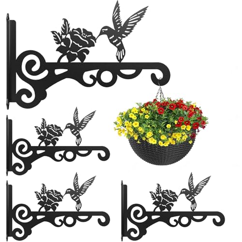 4-Pack 10 Inch Aesthetic Plant Hangers Outdoor Metal Plant Hooks Indoor