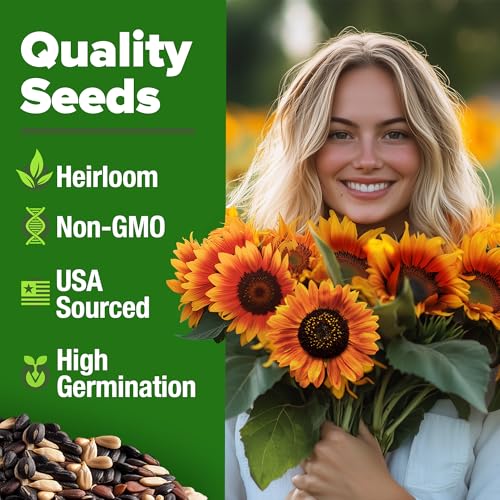 Flower Garden Pollinator Bundle – 35,000+ Non-GMO USA Seeds: Japanese White Lilac, Crackerjack Marigold & Autumn Beauty Sunflower for Outdoor Planting & Vibrant Blooms - view 6