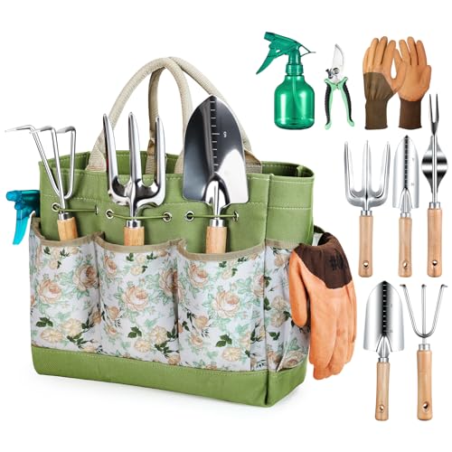 Heavy Duty Gardening Tools with Handbag, Gardening Gifts for Women