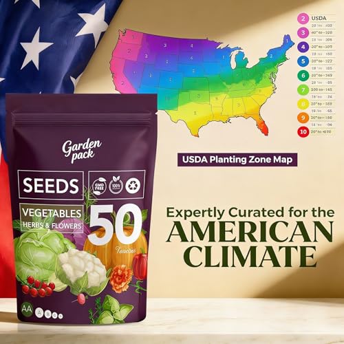 Vegetable Seeds Pouch - 50 Varieties of Vegetable, Herb & Flower Seeds for Planting - 25,000 Non GMO Heirloom Seeds - Gardening Gifts for Men and Women - view 4