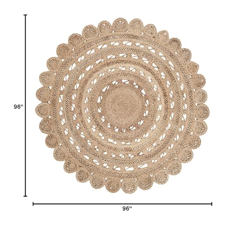 Natural Fiber Round Rug 8', Jute Textured Natural NF805B - view 2