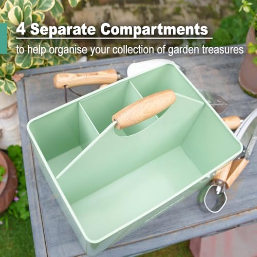 Garden Tool Organizer, Metal Garden Caddy with 4 Compartments - view 3