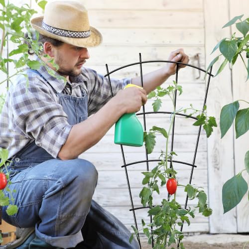24" Metal Plant Trellis, Climbing Plant Support, 4 Pack Black - view 3