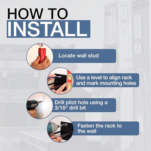 Heavy Duty Ladder Hooks for Garage Wall, Holds 2 Ladders - view 5