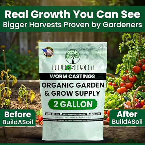 BuildASoil Worm Castings for Gardening – Premium Organic Earthworm Castings for Plants & Vermicompost Fertilizer - Indoor & Outdoor Vegetable Garden Fertilizer Raised Bed - 2 Gallons (7.57 Liters) - view 3
