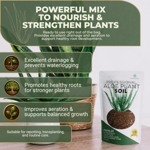 Professional Aloe Plant Soil Mix Large 8.2 Quarts Ready to Use, Premium Potting Soil for Aloe Vera Cactus Succulent Plants, Fast Draining Blend Pinebark Peat Course Sand Indoor Made in USA - view 5