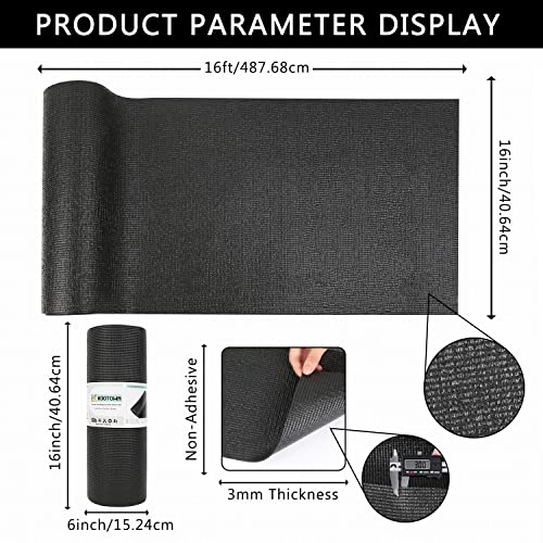 Foam Toolbox Liner Drawer Liner, Non-Slip Shelf Liners 16"W x 193"L Black - view 3